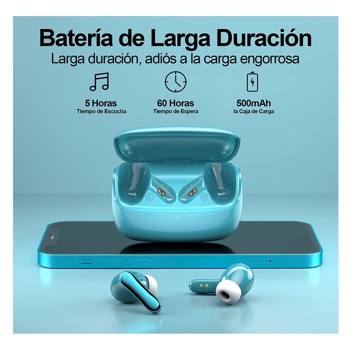 Foto 5 pulgar | Audífonos Bluetooth Inalámbricos. Color Azul