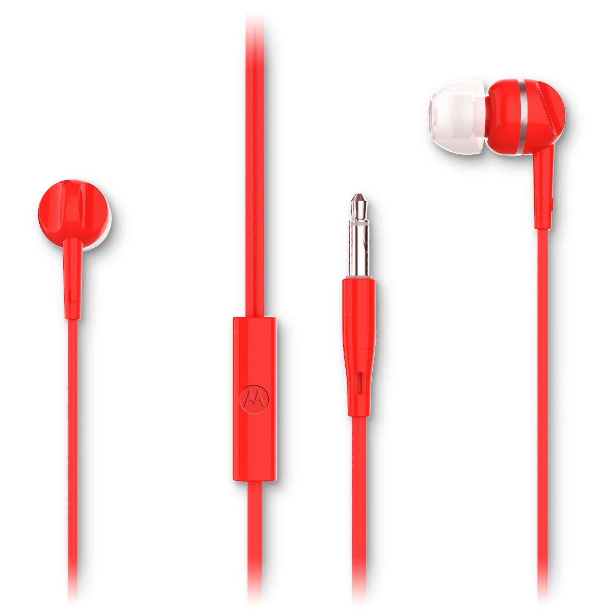 Audífonos Alámbricos Motorola Earbuds 105 color Rojo