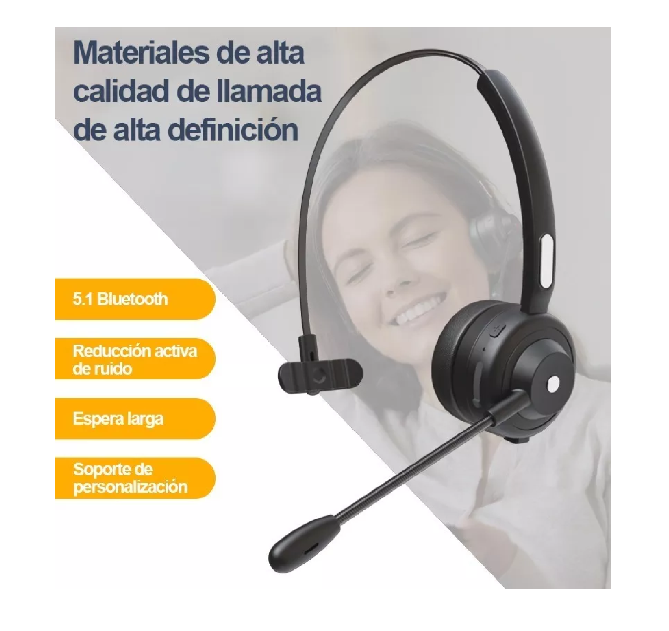 Foto 3 pulgar | Audífonos de Diadema BELUG Manos Libres Bluetooth con Micrófono Negro