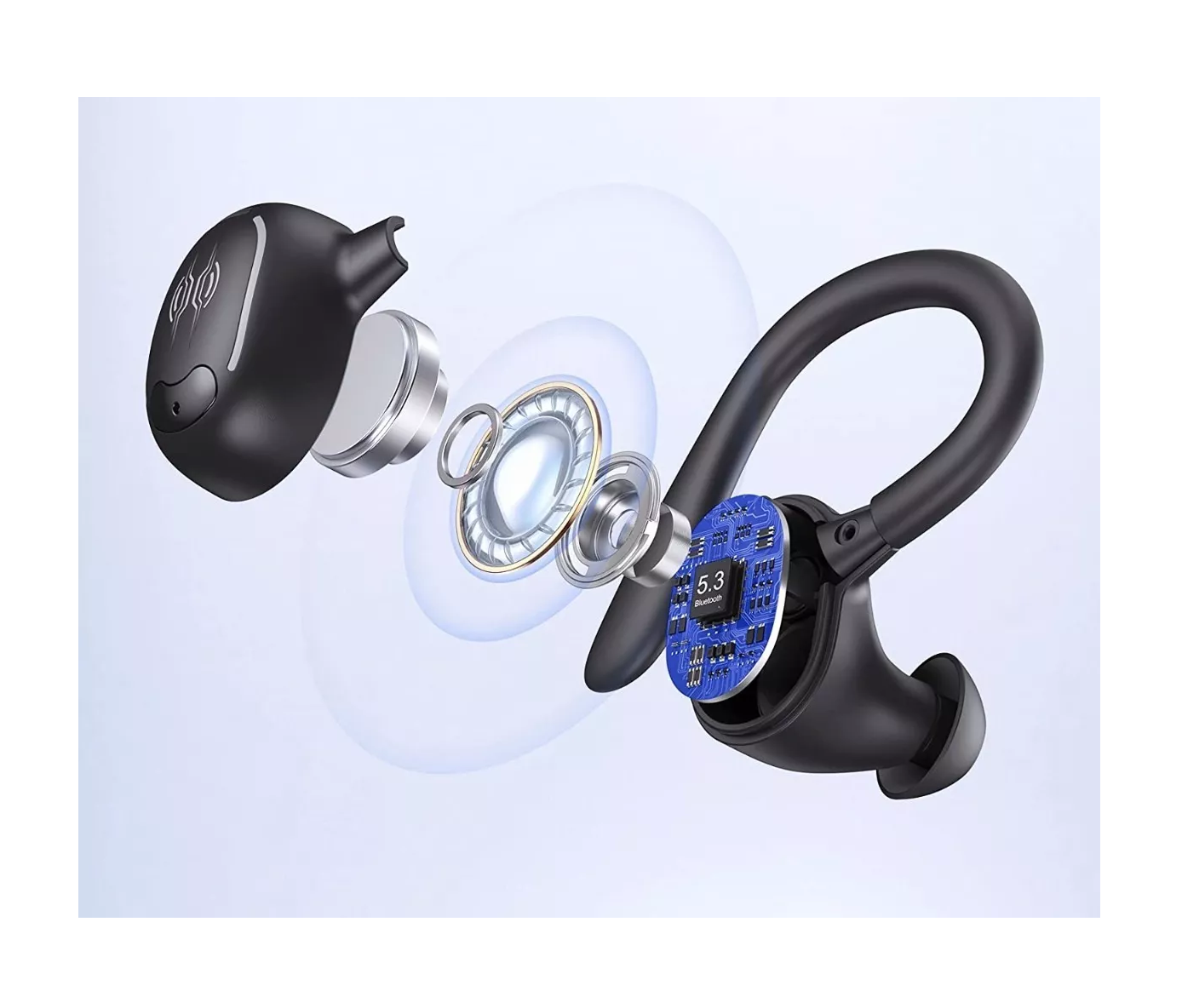 Foto 3 pulgar | Auriculares Deportivos BELUG color Negro Bluetooth Impermeables con Gancho