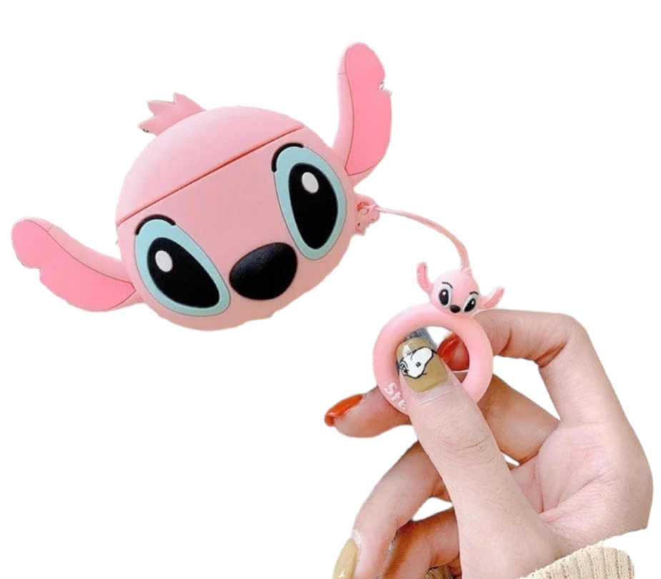 Foto 1 | Audífonos Inalámbricos Bluetooth + Funda Protectora Stitch Rosa