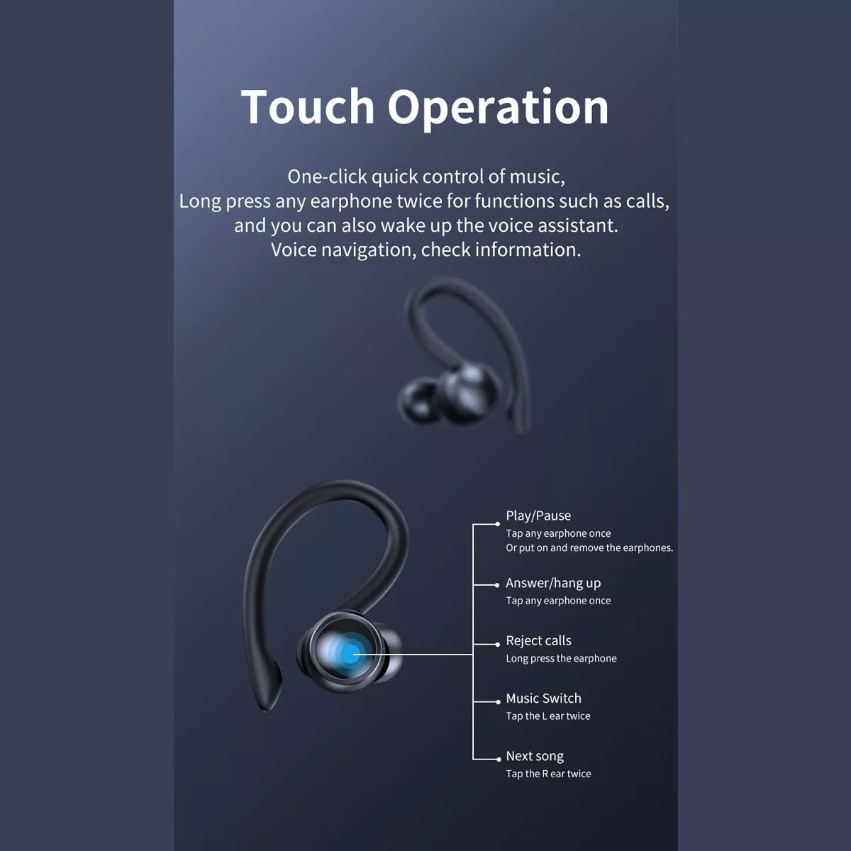 Foto 3 pulgar | Auriculares Bluetooth Manos Libres Fralugio T82 Tws Wireless Hook Enc color Negro