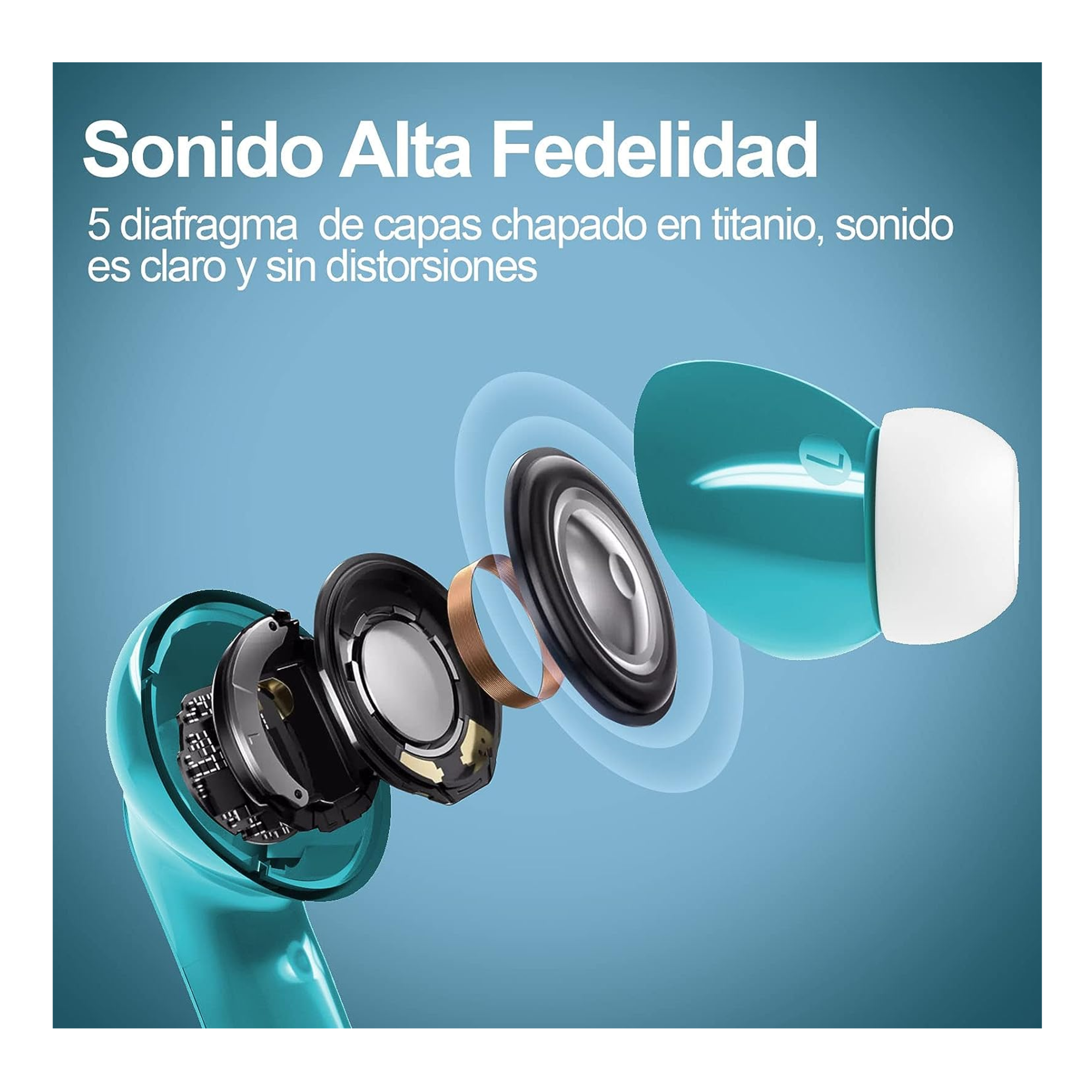 Foto 2 | Audífonos Bluetooth Inalámbricos color Azul