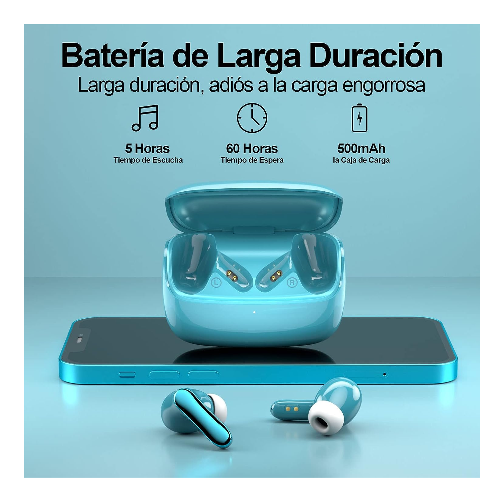 Foto 6 pulgar | Audífonos Bluetooth Inalámbricos color Azul