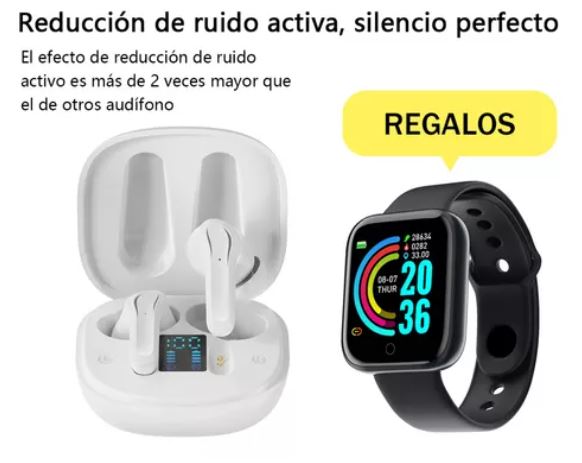 Foto 3 pulgar | Audífonos In-Ear Inalámbricos con Smartwatch