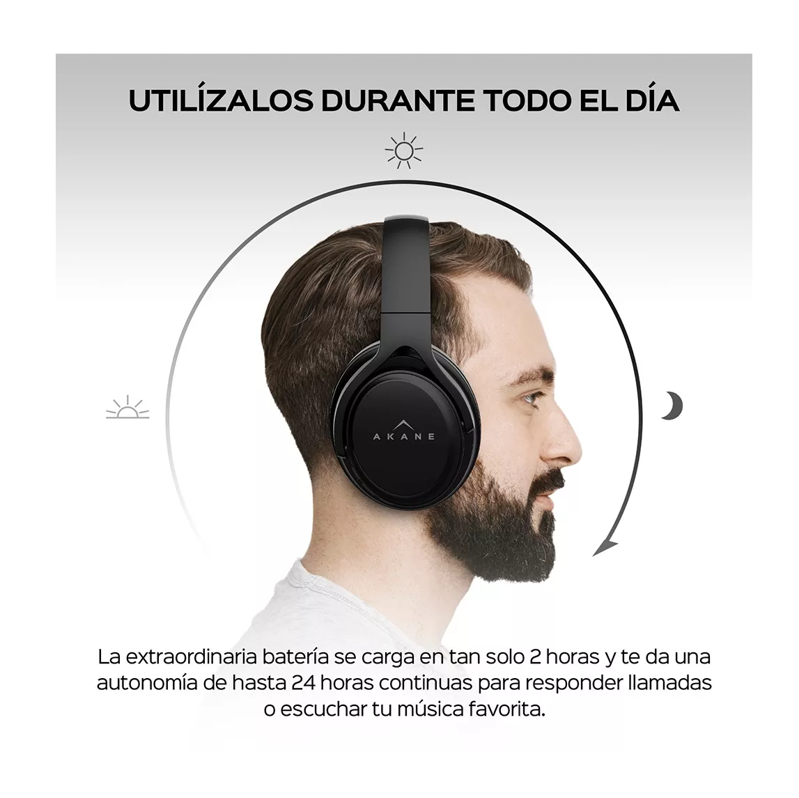 Foto 4 pulgar | Audífonos Inalámbricos Akane Negros con Bluetooth