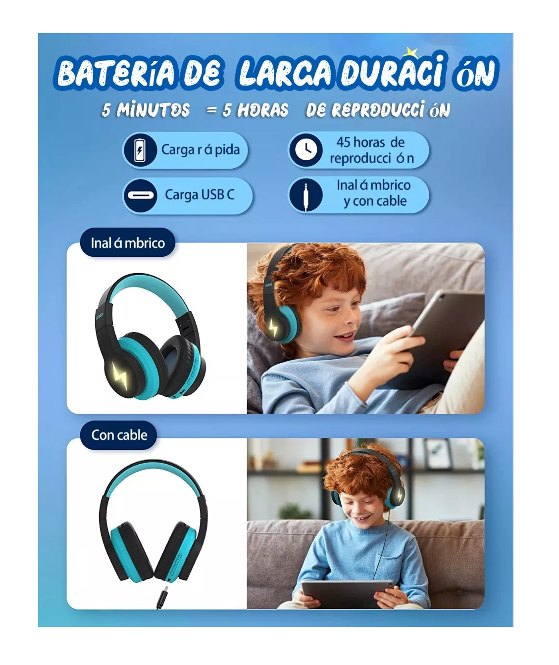 Foto 5 pulgar | Audífonos Inalámbricos Seenda Azules con Bluetooth