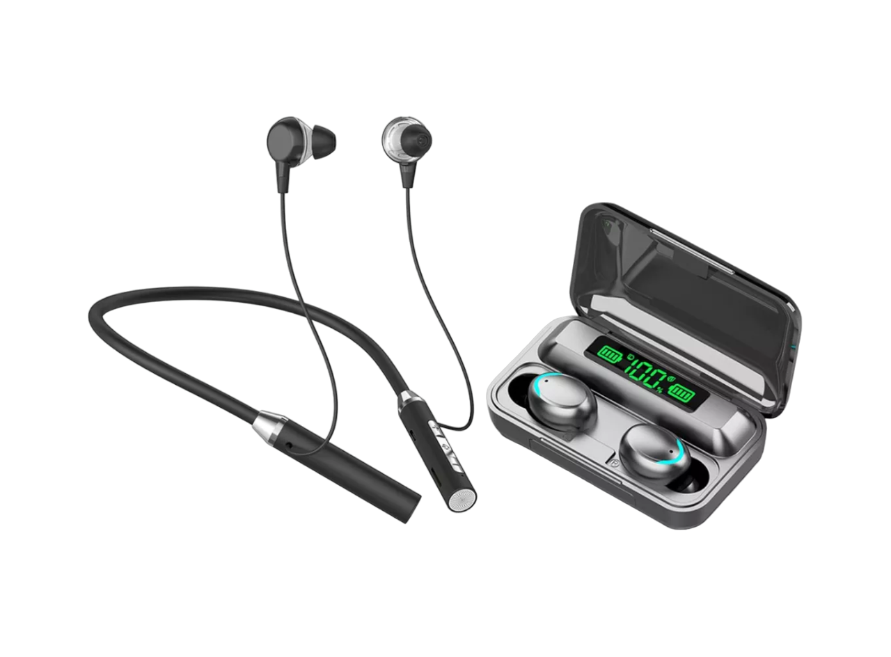 Audífonos Deportivos con Audífonos True Wireless Negro 2 Piezas