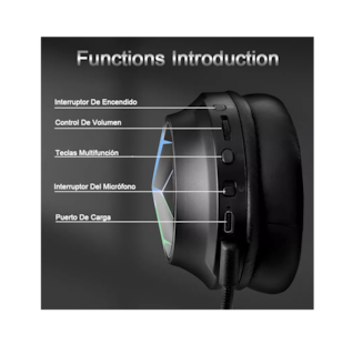 Foto 3 | Auriculares Gamer Inalámbricos Belug Negros con Líneas Coloridas Bluetooth 2.4 g