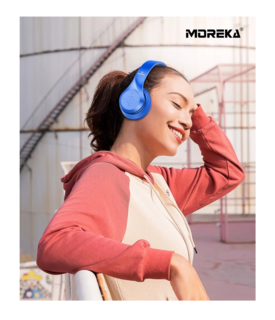 Foto 5 | Audífono Diadema Inalámbrico Moreka Plegable Azul