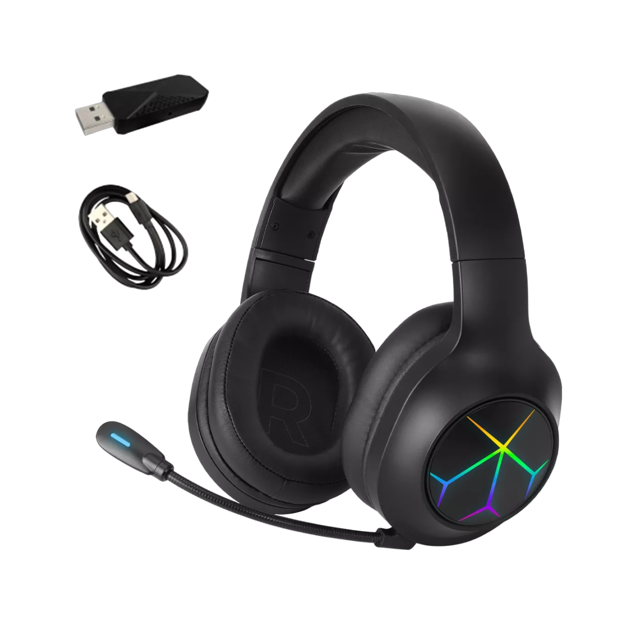 Auriculares Gamer Inalámbricos Bluetooth Diadema 2.4 G Negros