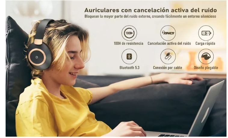 Foto 3 pulgar | Audífonos Inalámbricos Wünd Negros Bluetooth con Micrófono