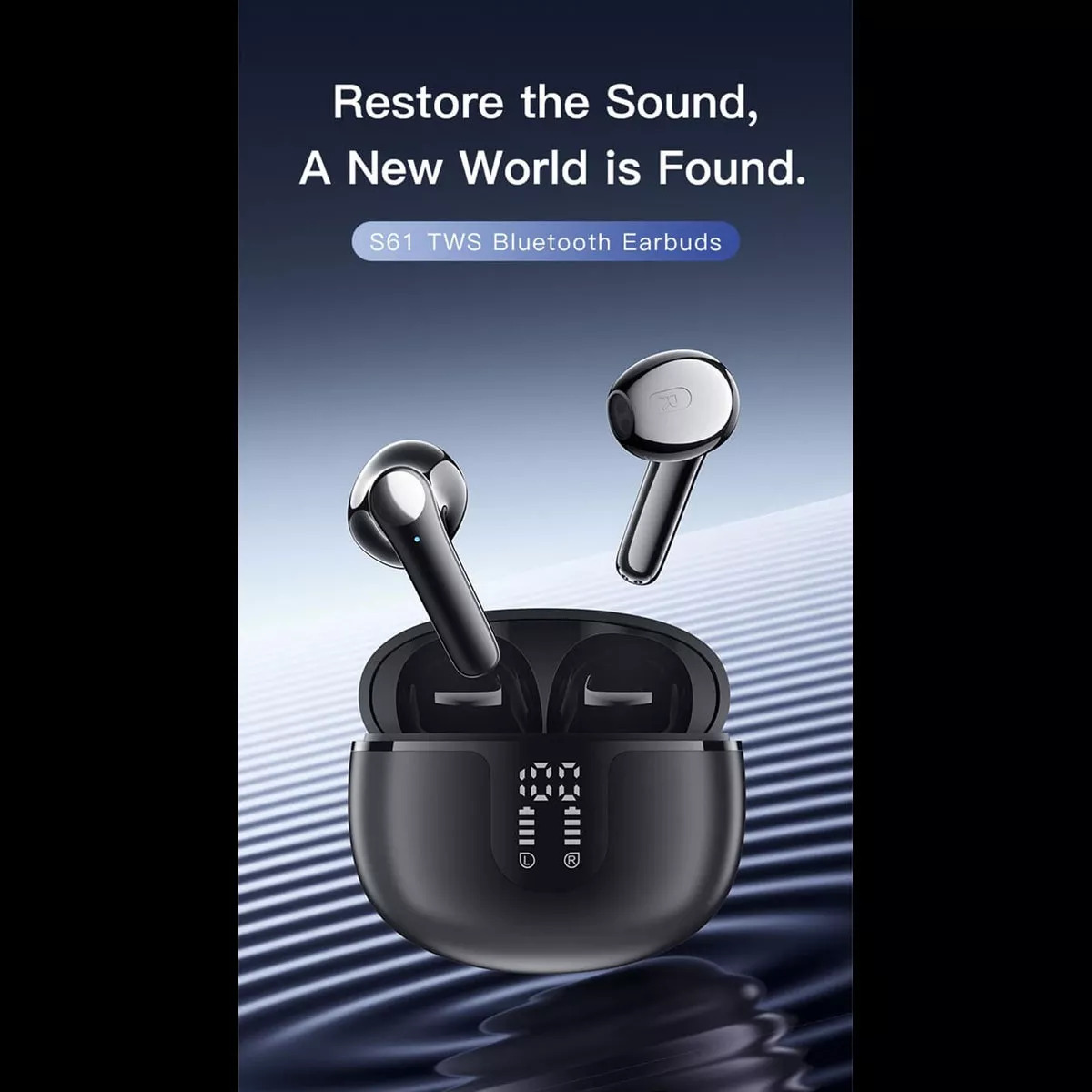 Foto 4 pulgar | Audífonos Manos Libres Bluetooth S61 Fralugio 5.3 Bt Cvc 8.0 Negro
