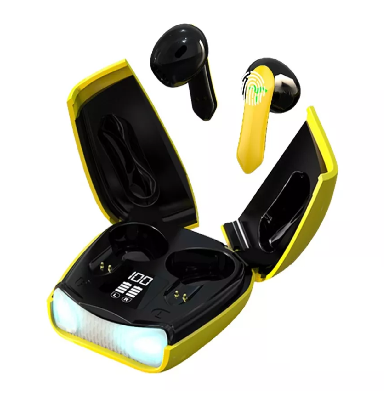 Audífonos Gamer X16pro Bluetooth 5.2 Estéreo Pantalla Digital Amarillo