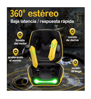 Foto 4 | Audífonos Inalámbricos Bluetooth 5.2 Gamer con Luz Led Amarillo