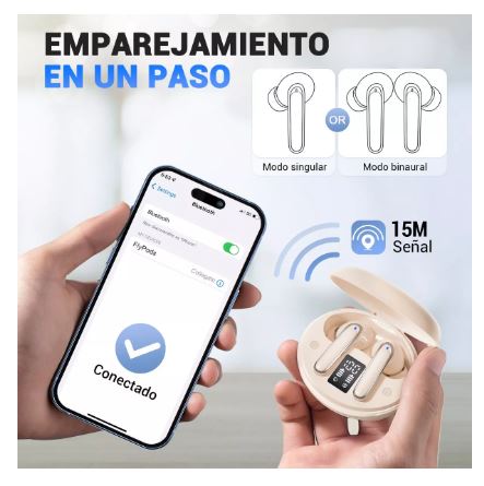 Foto 3 | Audífonos Wünd In-ear Gamer Inalámbricos Flypods Blanco Con Luz Led