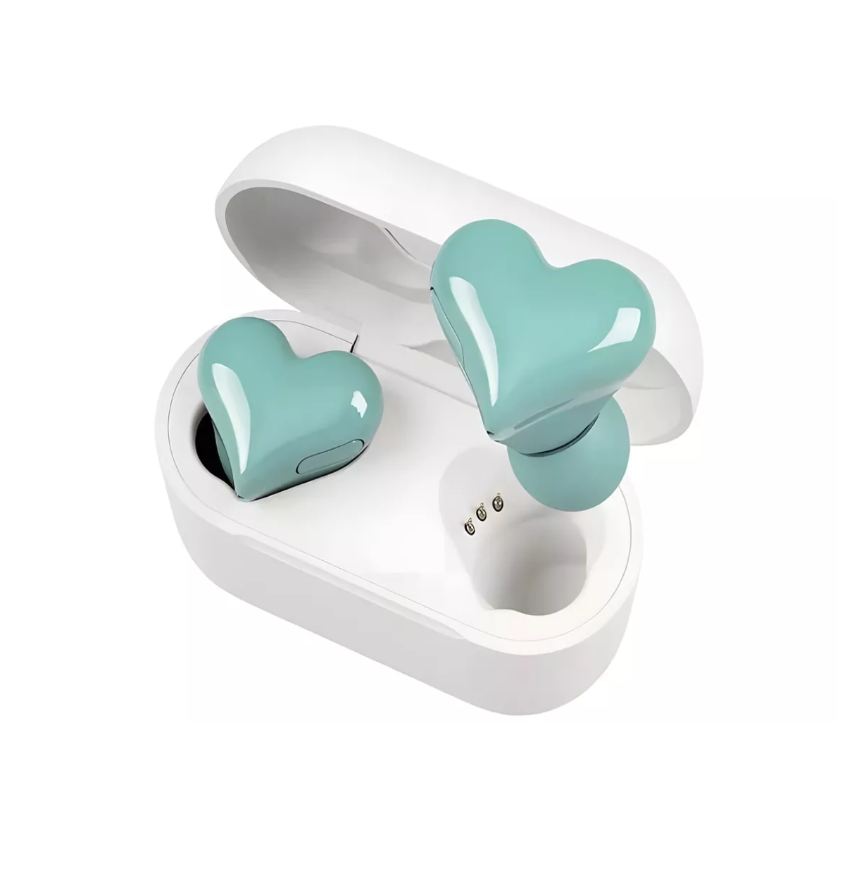 Auriculares En Forma De Corazón Bluetooth Cancelación Ruido Blanco/azul