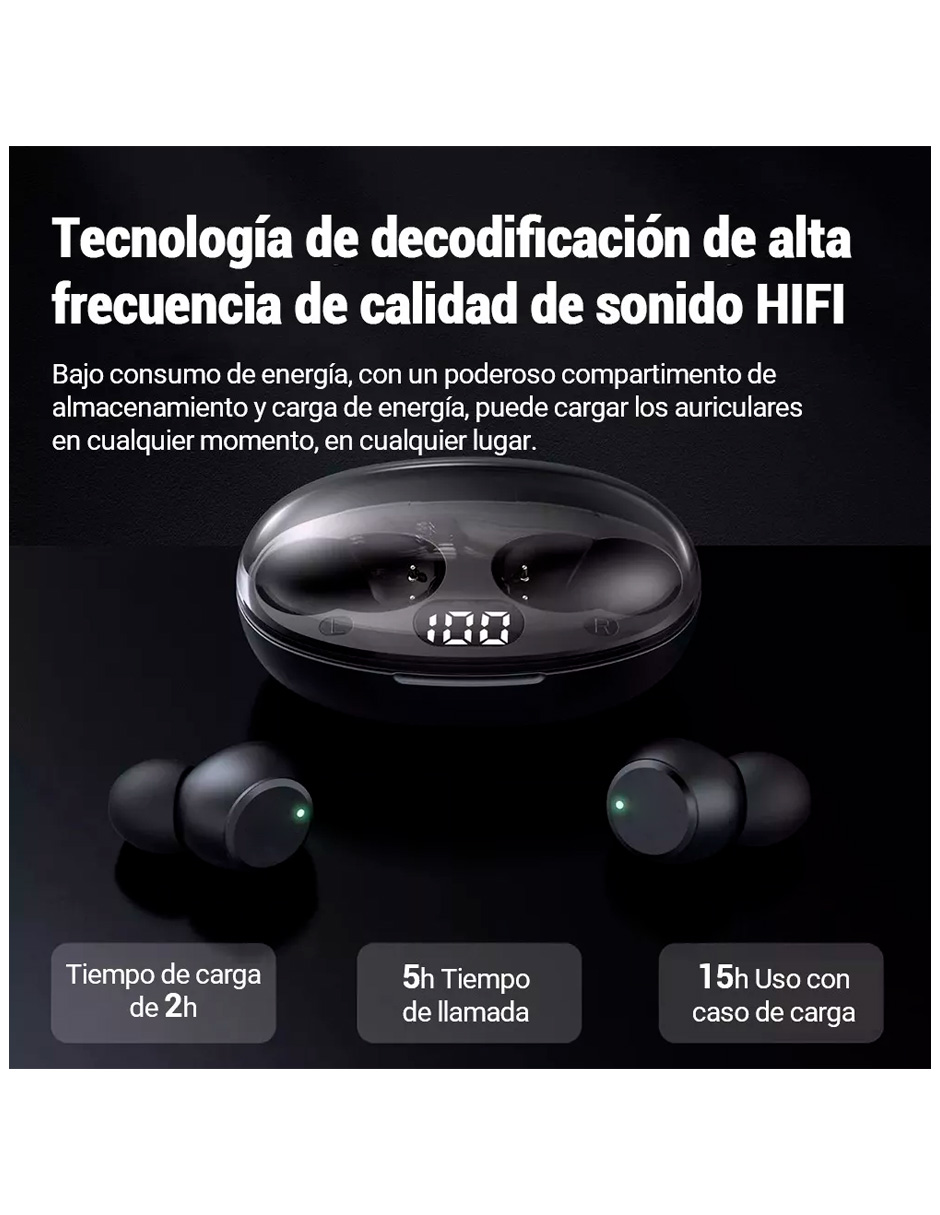 Foto 4 | Audífonos Petukita Box T305 Con Bluetooth Pantalla Digital Negro