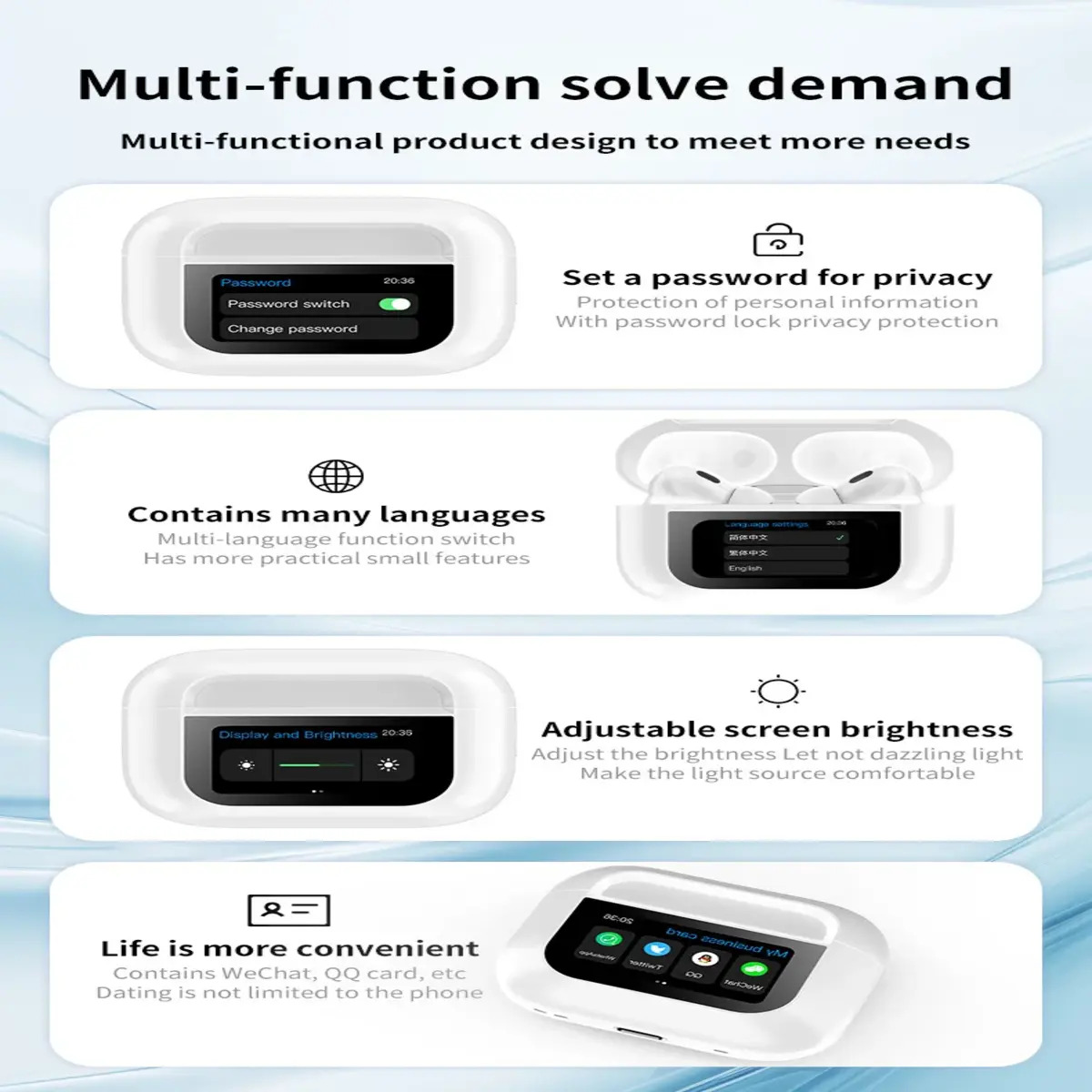 Foto 6 pulgar | Audífonos Inalámbricos Inteligentes E9  Pods By Ns Tech  Bluetooth 5.4  Cancelación Activa De Ruido