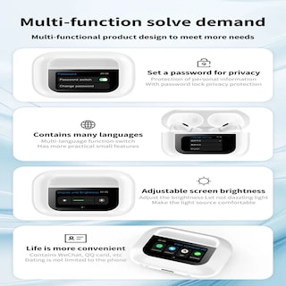 Foto 5 | Audífonos Inalámbricos Inteligentes E9 Pods By Ns Tech Bluetooth 5.4 Cancelación Activa De Ruido