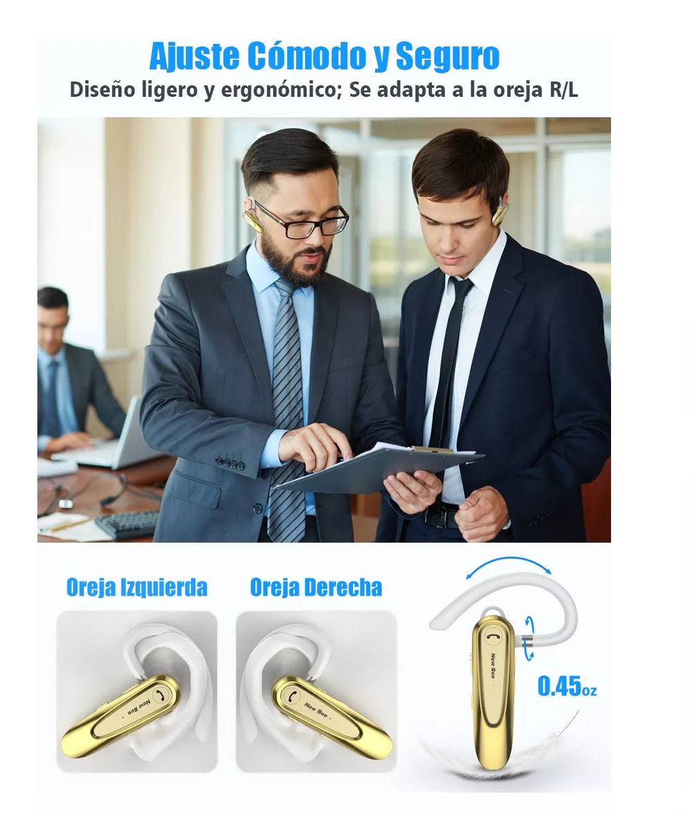 Foto 5 | Auriculares Monoaurales In-Ear Belug Dorado Inalámbrico