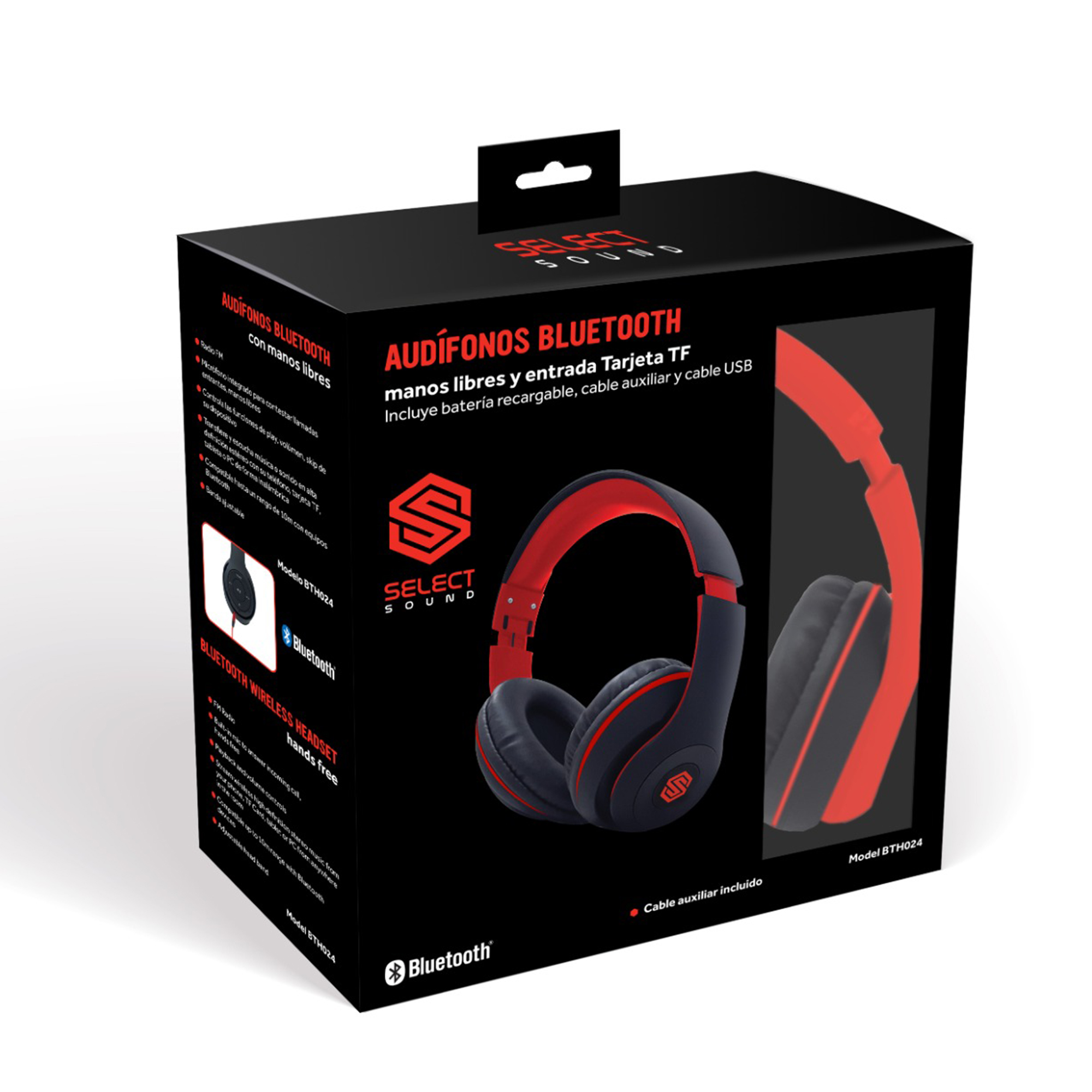 Foto 4 pulgar | Audífonos Bluetooth Select Sound Tipo Dj Radio Fm Bth024