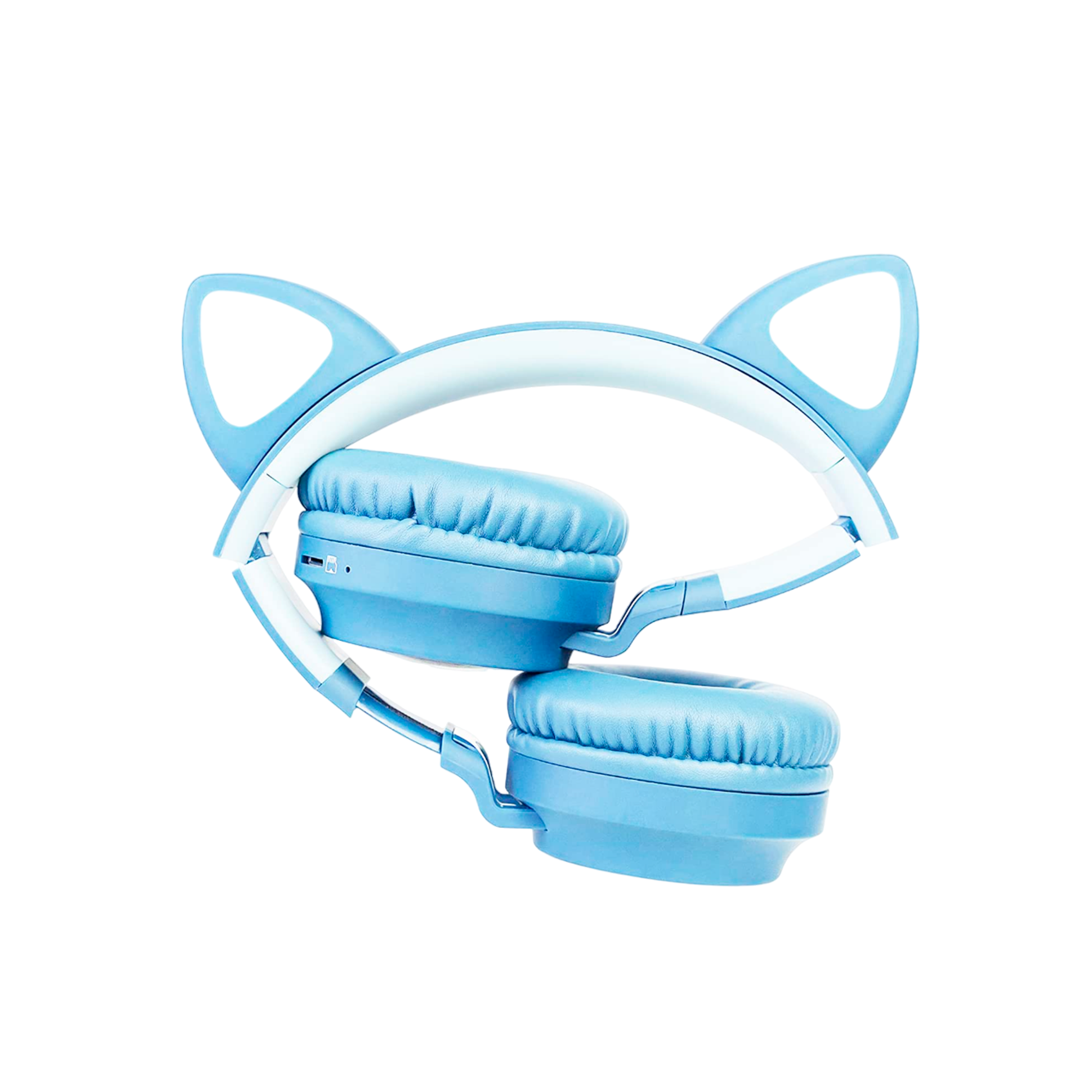 Foto 3 | Audífonos Inalámbricos De Gato Con Luz Led Plegables Azul Bluelander