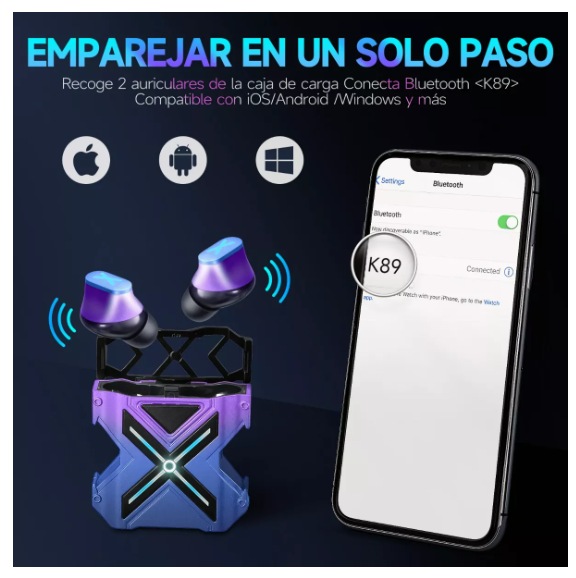 Foto 5 pulgar | Audífonos Bluetooth Wünd Gamer K89 Reducción De Ruido