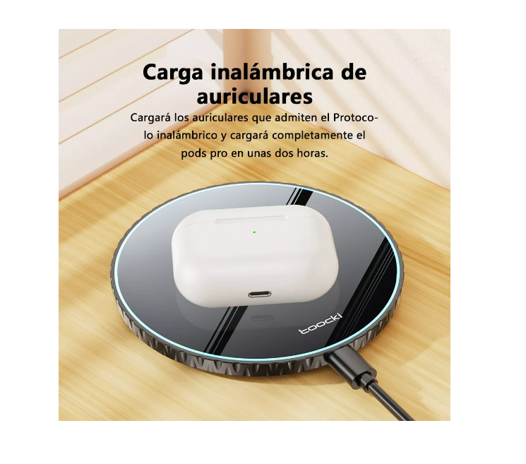 Foto 4 | Cargador Rápido Inalámbrico Toocki 15w Adecuado Para Iphone Wünd