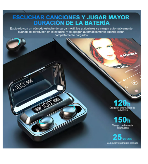 Foto 2 | Audífonos In-ear Inalámbricos Glimall X 2 Unidades Negro Para Iphone Y Android