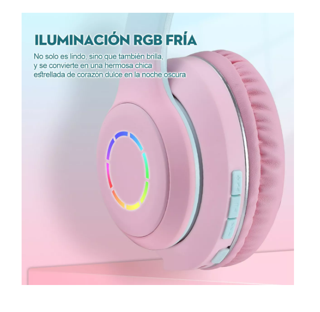 Foto 5 pulgar | Audífonos Inalámbrico Diadema Con Luz Led Bluetooth 400mah Wünd