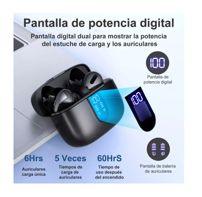 Foto 4 pulgar | Auriculares Inalámbricos Manos Libres 60 Horas Earbuds Gamer Wünd