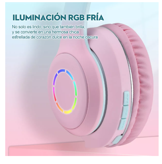 Foto 5 pulgar | Audífonos Inalámbrico Wünd Diadema Con Luz Led Bluetooth 400mah