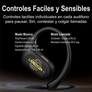 Foto 2 | Audífonos Langsdom Impermeables TS19 para Deporte Negros