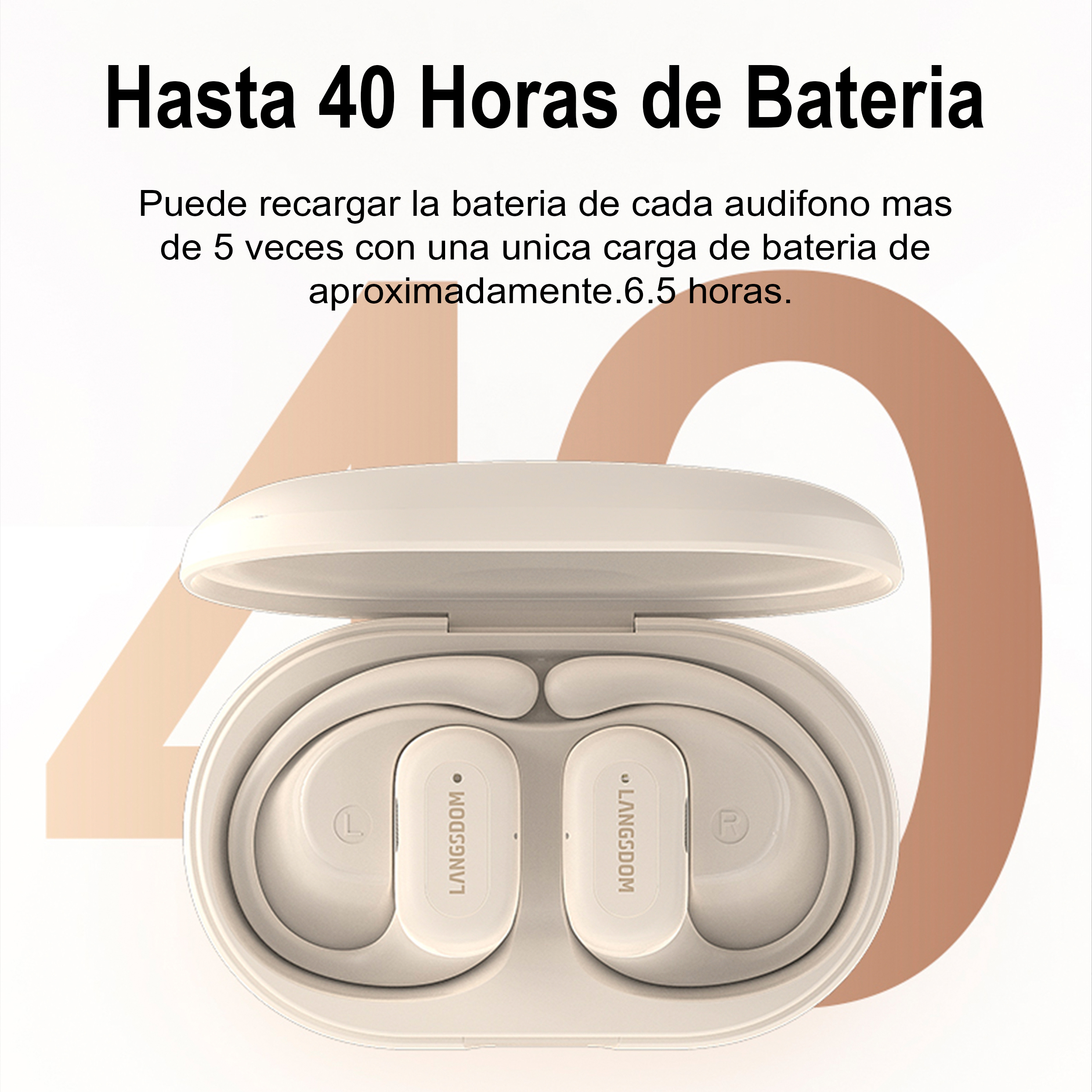 Foto 4 pulgar | Audífonos Langsdom Impermeables TS19 para Deporte Negros