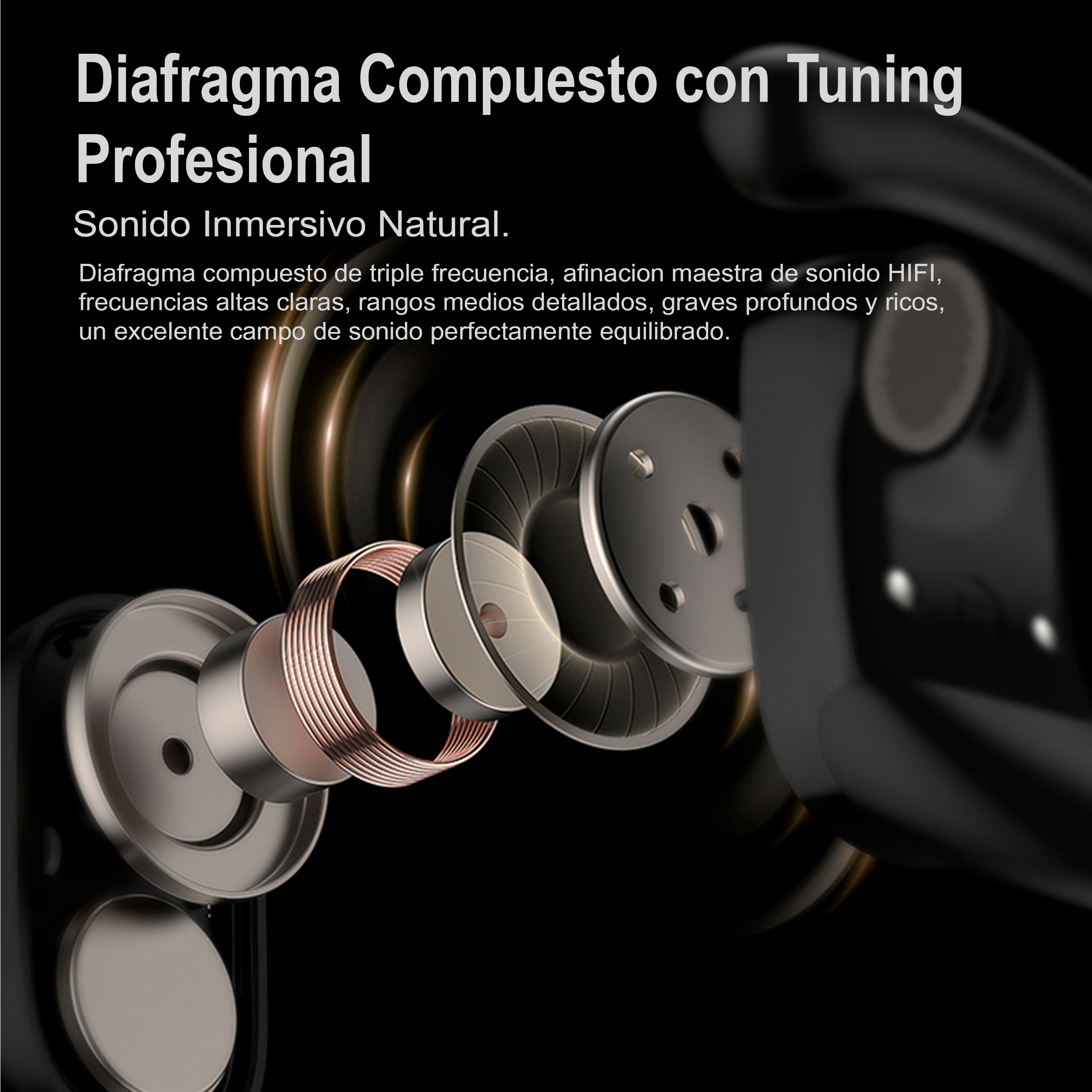 Foto 6 pulgar | Audífonos Langsdom Impermeables TS19 para Deporte Negros
