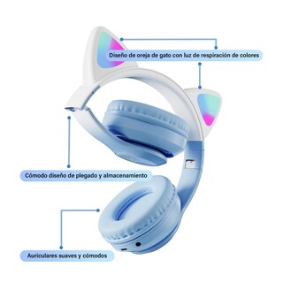 Foto 3 | Jie Smart Diadema Bluetooth Gato Led Colores Varios