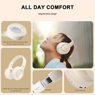 Foto 2 | Audífonos Inalámbricos Over Ear Bluetooth 5.4 Gamer Beige