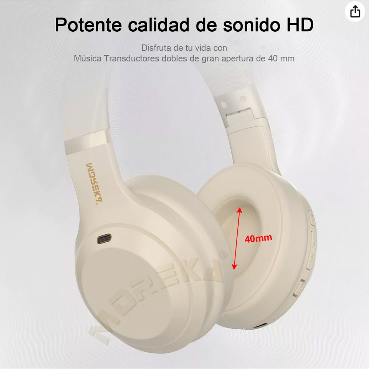 Foto 2 | Audífonos Inalámbricos Over Ear Bluetooth 5.4 Gamer Beige