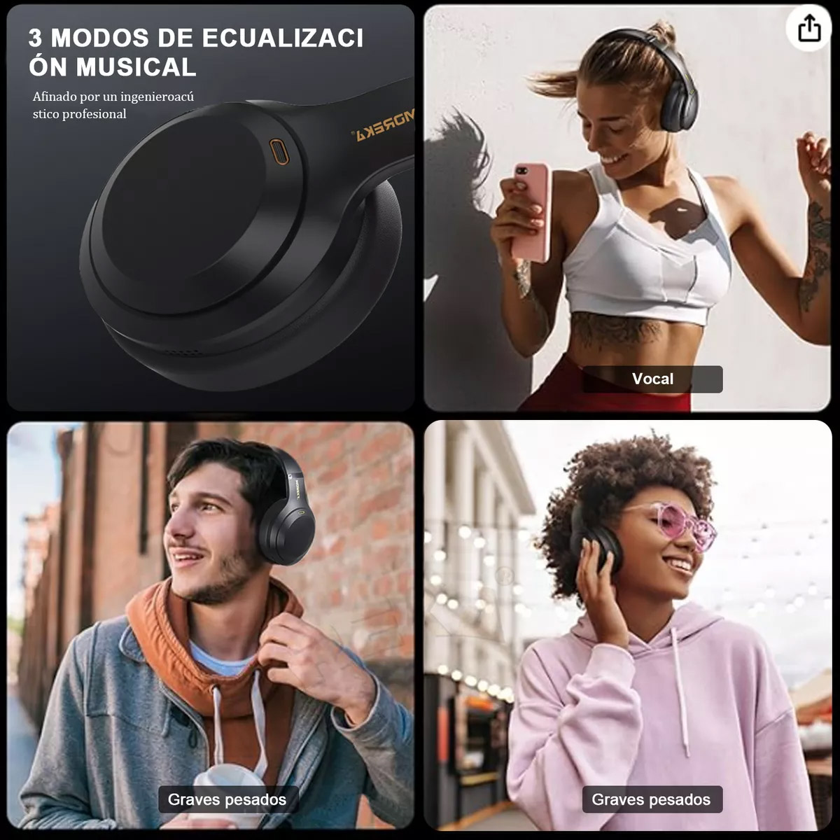Foto 5 pulgar | Audífonos Inalámbricos Over Ear Bluetooth 5.4 Gamer Beige