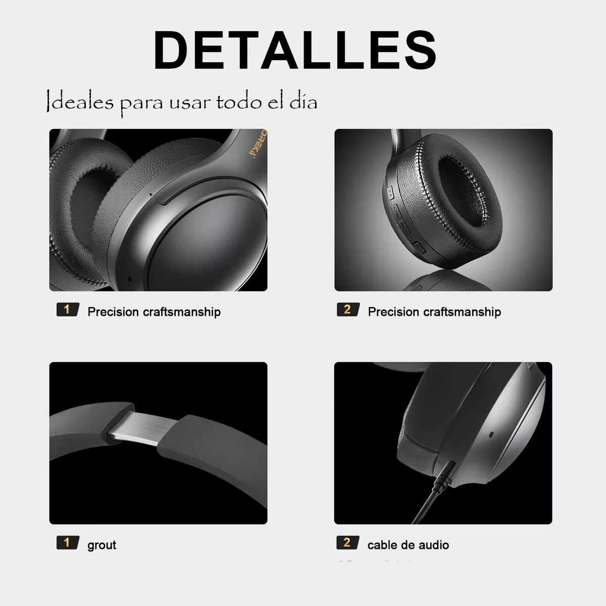Foto 5 pulgar | Audífonos Inalámbricos Plegables Bluetooth 5.4 Gamer Diadema Negro