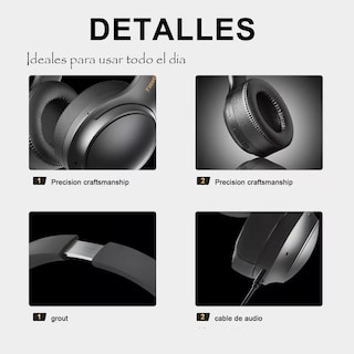 Foto 4 | Audífonos Inalámbricos Plegables Bluetooth 5.4 Gamer Diadema Negro