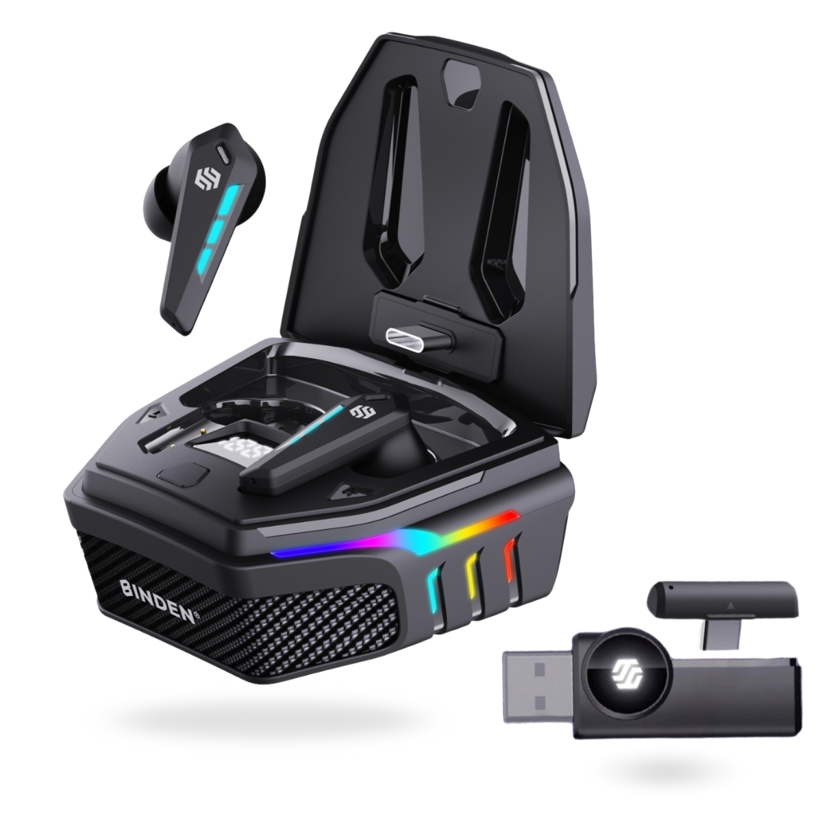 Audífonos Gamer Biden Dark Dominator Tws Anc Bluetooth Usb 2.4ghz