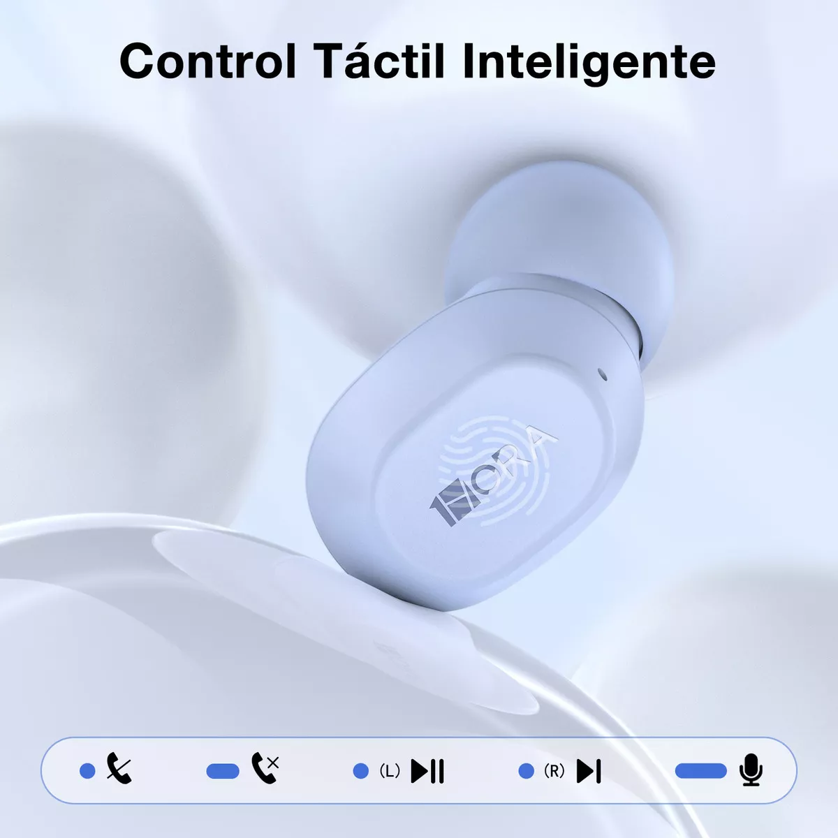 Foto 5 pulgar | Audífonos Inalámbricos In Ear 1 Hora Bluetooth 5.3 Azul Claro