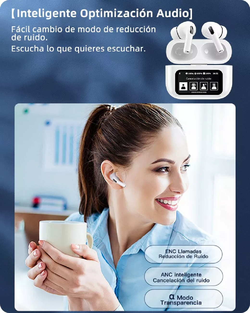 Foto 4 | Audífonos True Wireless Lab.G con Pantalla