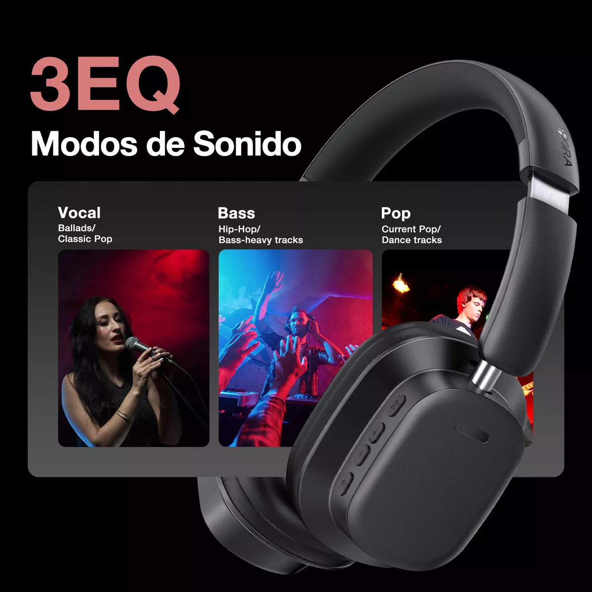 Foto 5 pulgar | Audífonos Inalámbricos 1Hora Negros con Bluetooth