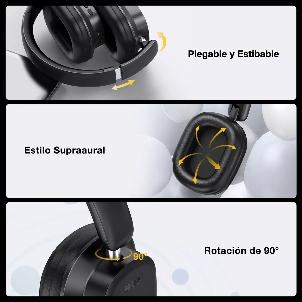 Foto 7 pulgar | Audífonos Inalámbricos 1Hora Negros con Bluetooth
