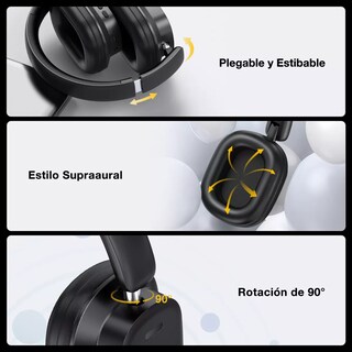 Foto 6 | Audífonos Inalámbricos 1Hora Negros con Bluetooth