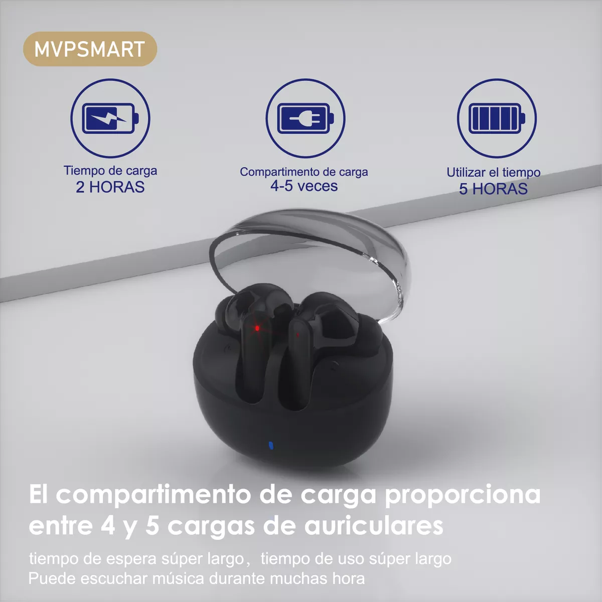 Foto 4 pulgar | Audífonos Bluetooth 5.3 Belug Negros