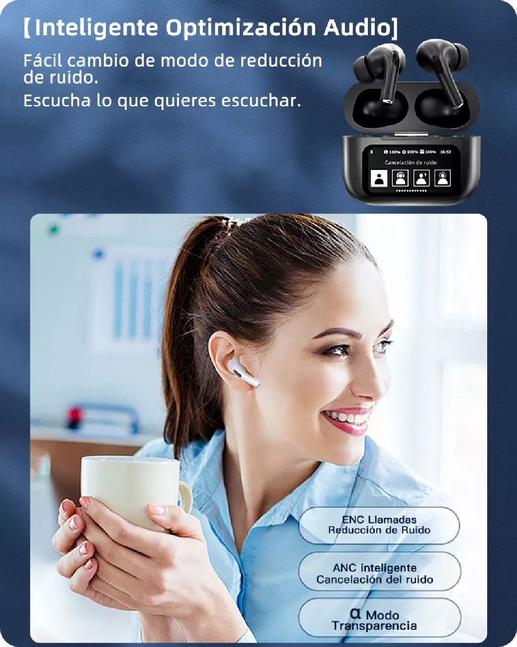 Foto 5 | Audífonos True Wireless Lab.G con Pantalla